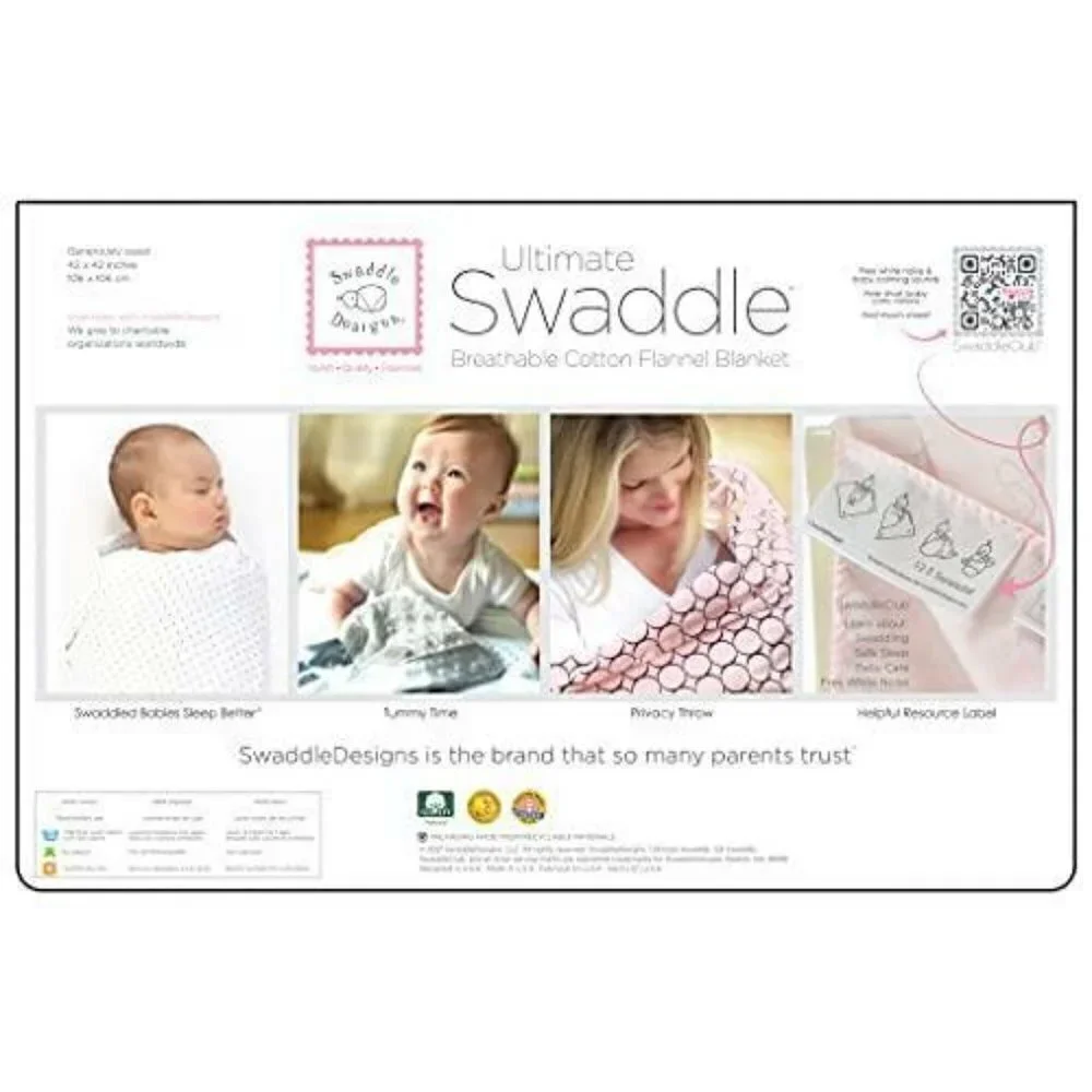 SWADDLEDESIGNS Large Receiving Blanket, Ultimate Swaddle For Infant New T03